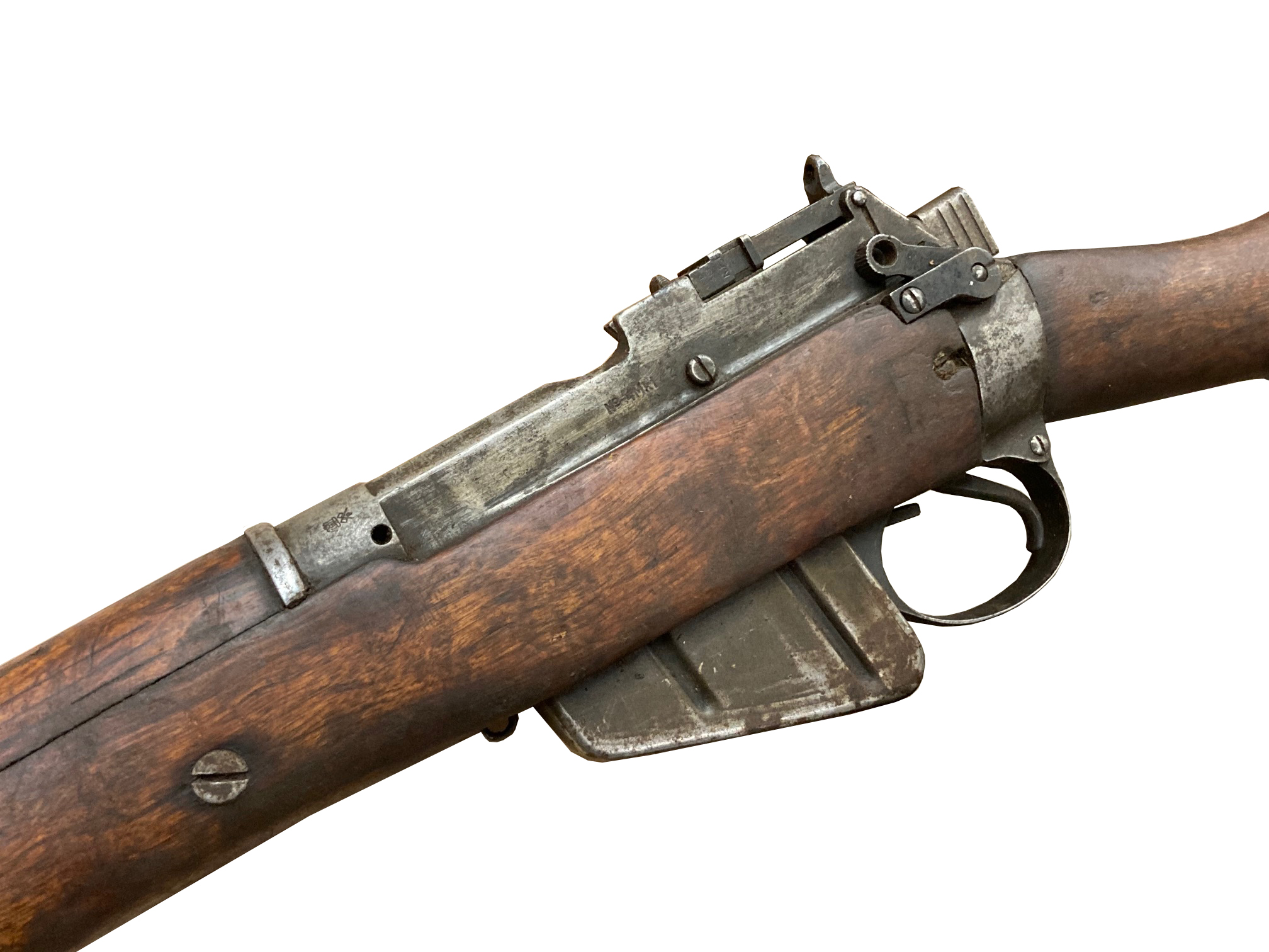 WW2 Lee Enfield No.4 Mk.1 .303 bolt-action rifle with hinged butt  compartment, made